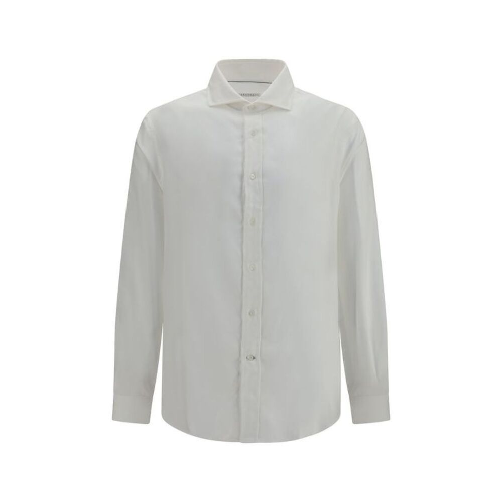 Brunello Cucinelli White Cotton Dress Men's Shirt